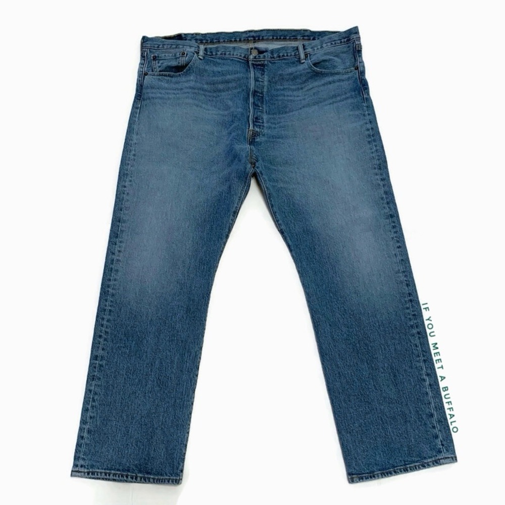 Levi's 501 XX Men’s 44x30 Button Fly Original Straight Shrink To Fit Medium Wash